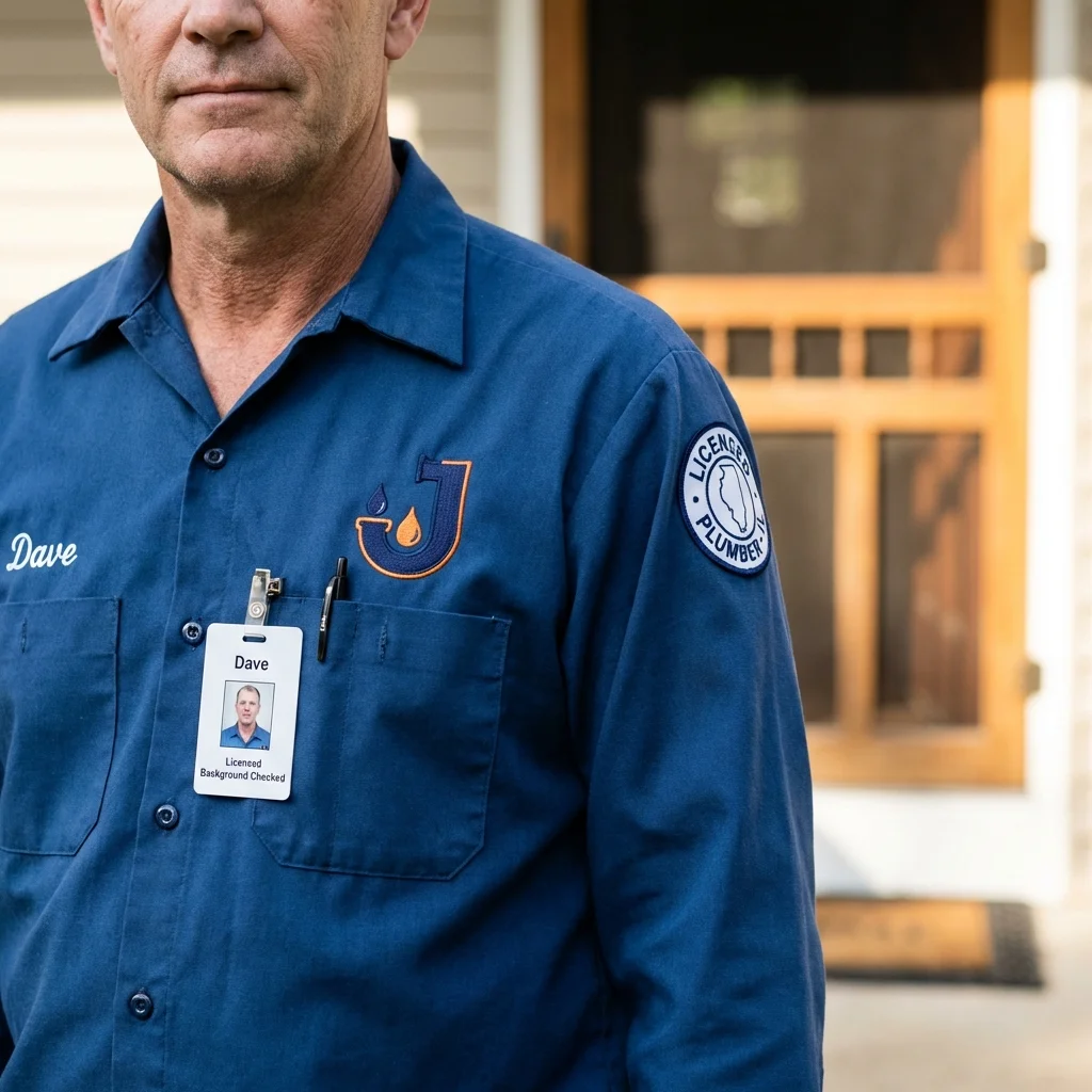 Licensed plumber showing ID badge in Oak Grove, KY