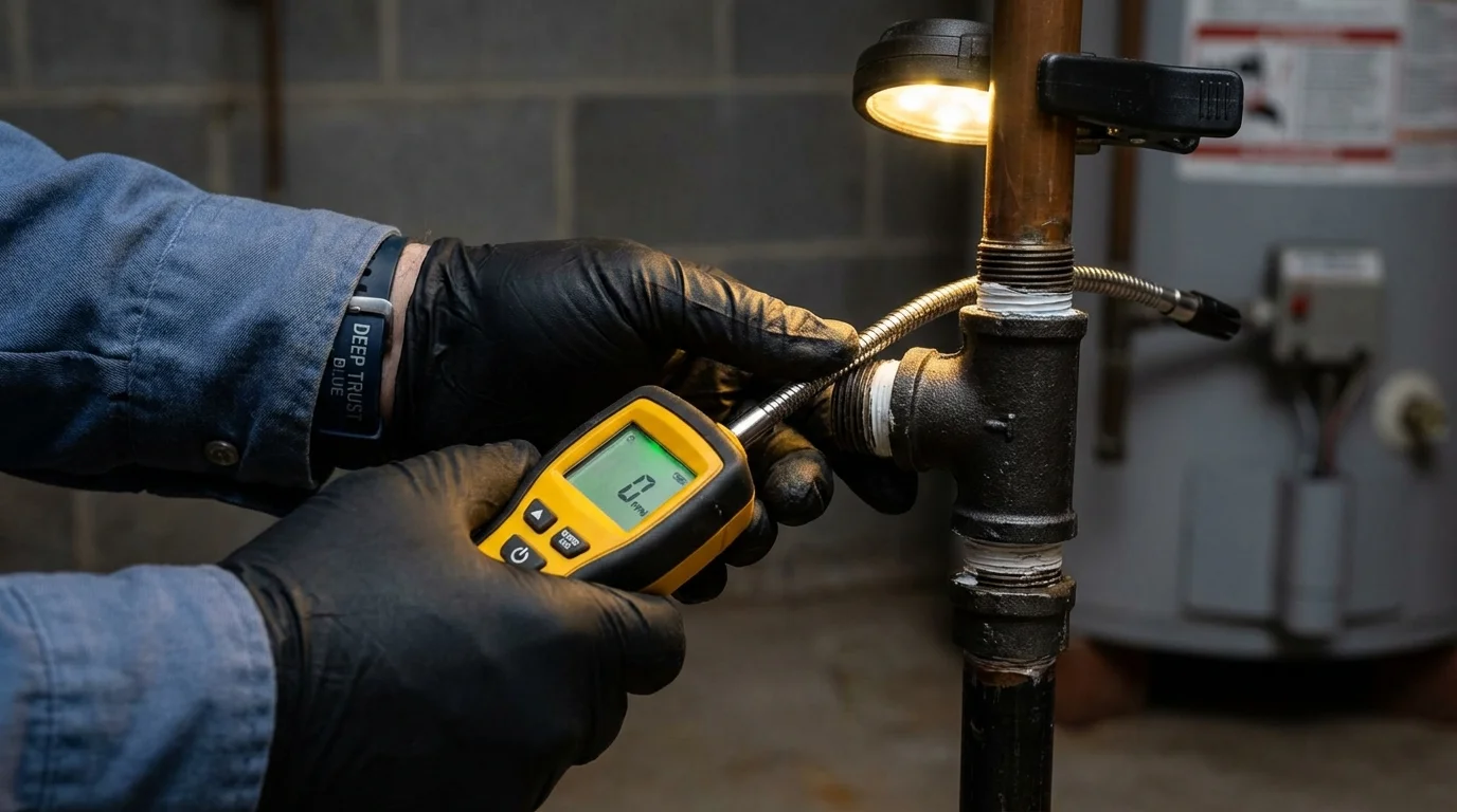 Gas leak detection with electronic sniffer by Johns Plumbing LLC in Oak Grove
