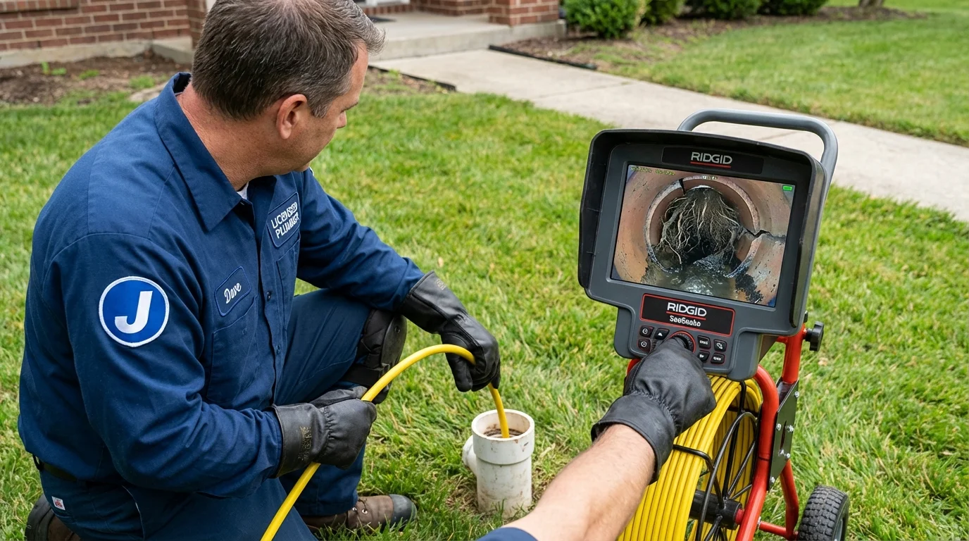 Sewer camera inspection being performed by Johns Plumbing LLC in Oak Grove